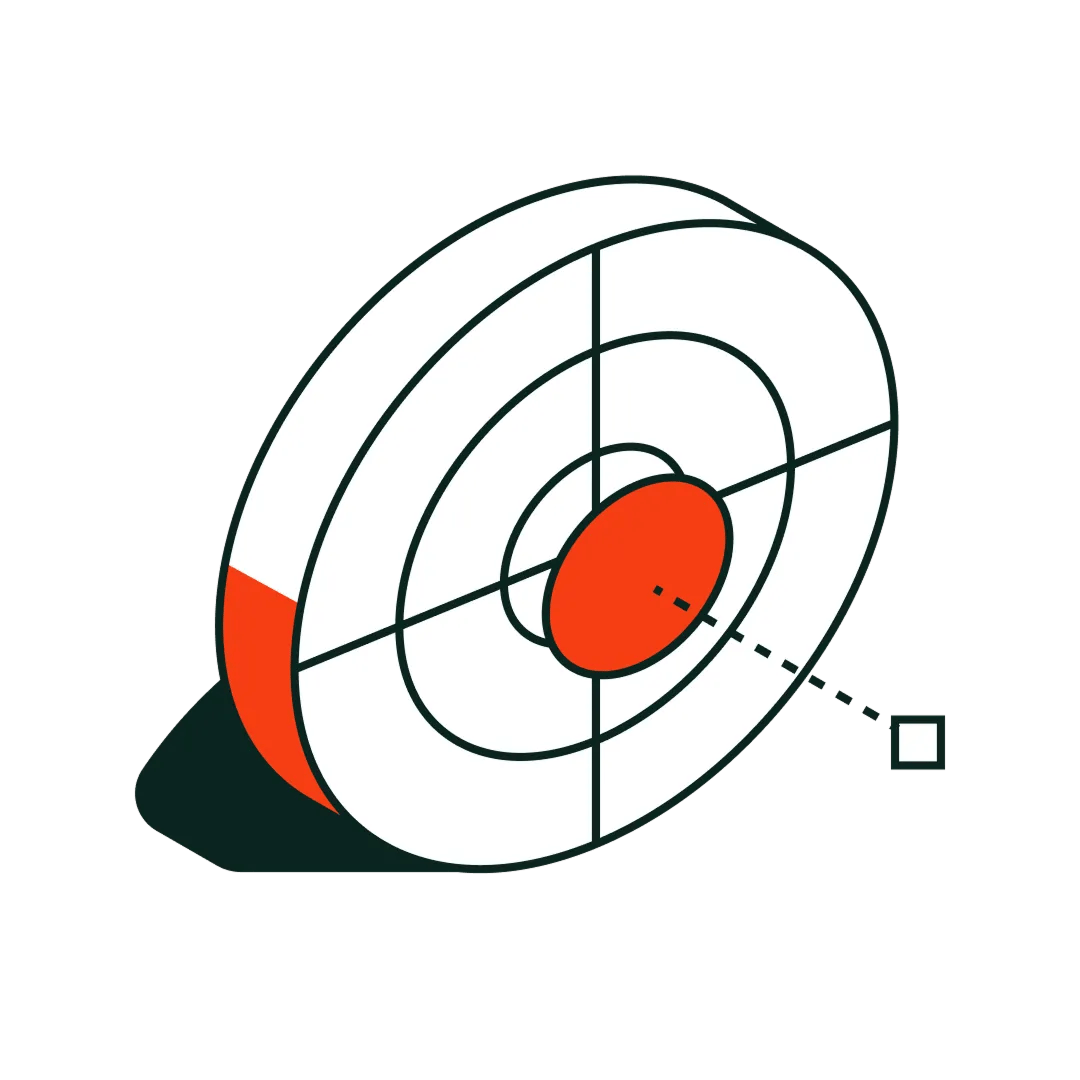 illustration of a target with the center highlighted
